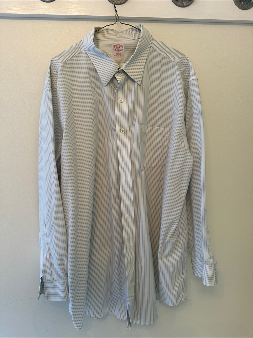 Brooks Brothers Blue and White Pinstripe Dress Shirt